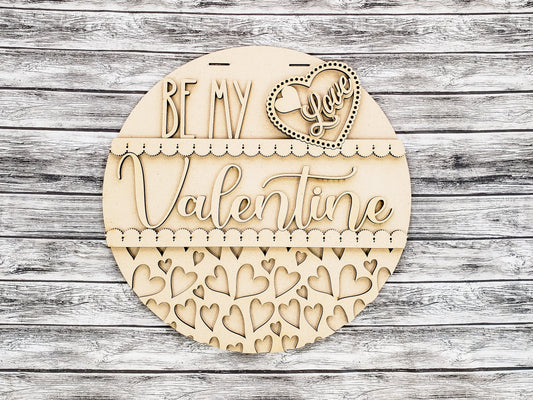 Be My Valentine Hearts Door Hanger Unfinished Kit