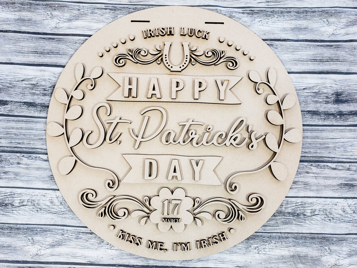 Irish Luck St Patrick's Day Door Hanger Unfinished Kit