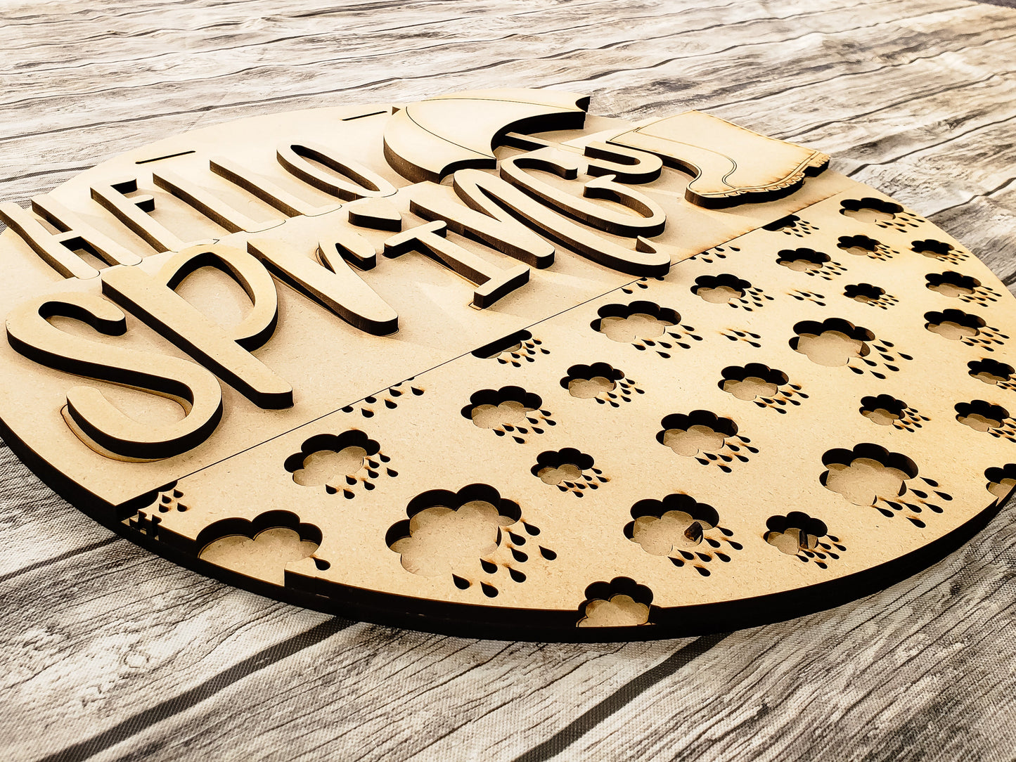 Welcome Spring Umbrella Door Hanger Unfinished Kit