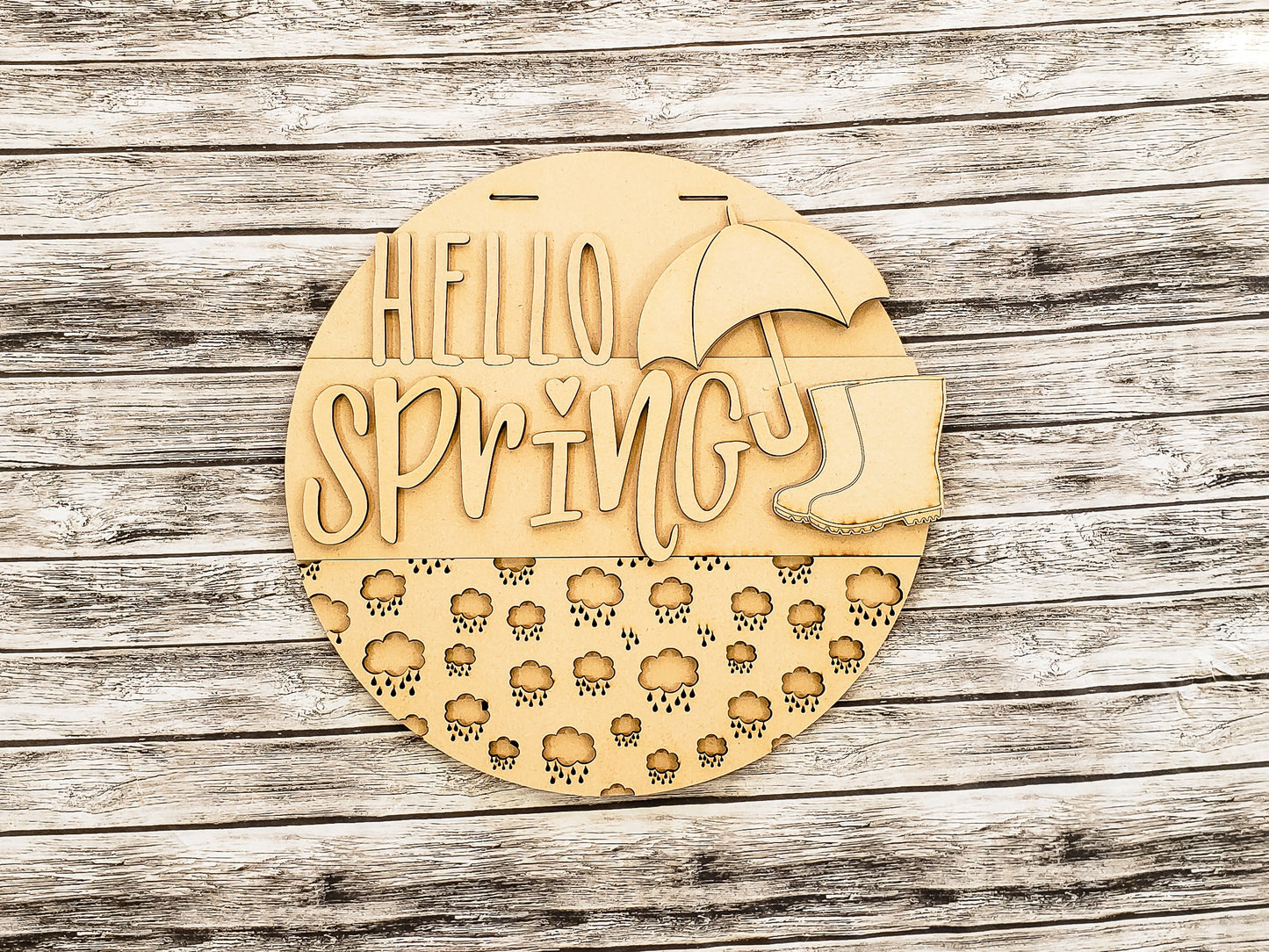Welcome Spring Umbrella Door Hanger Unfinished Kit