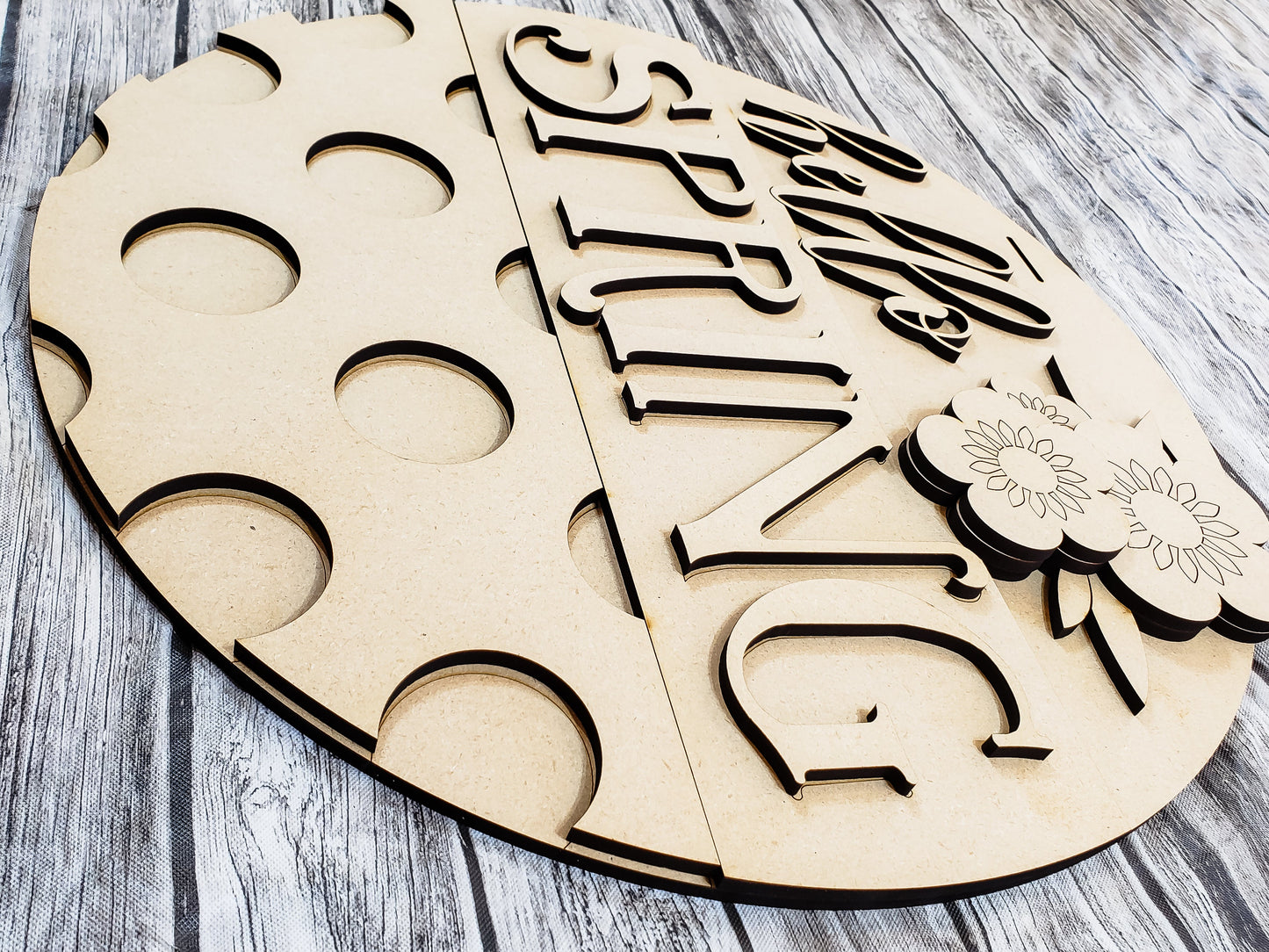 Hello Spring Polka Dots Door Hanger Unfinished Kit