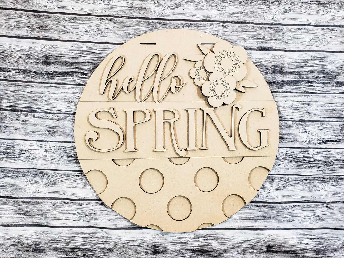 Hello Spring Polka Dots Door Hanger Unfinished Kit