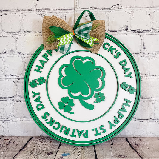 Happy St Patrick's Day Round Rings Door Hanger