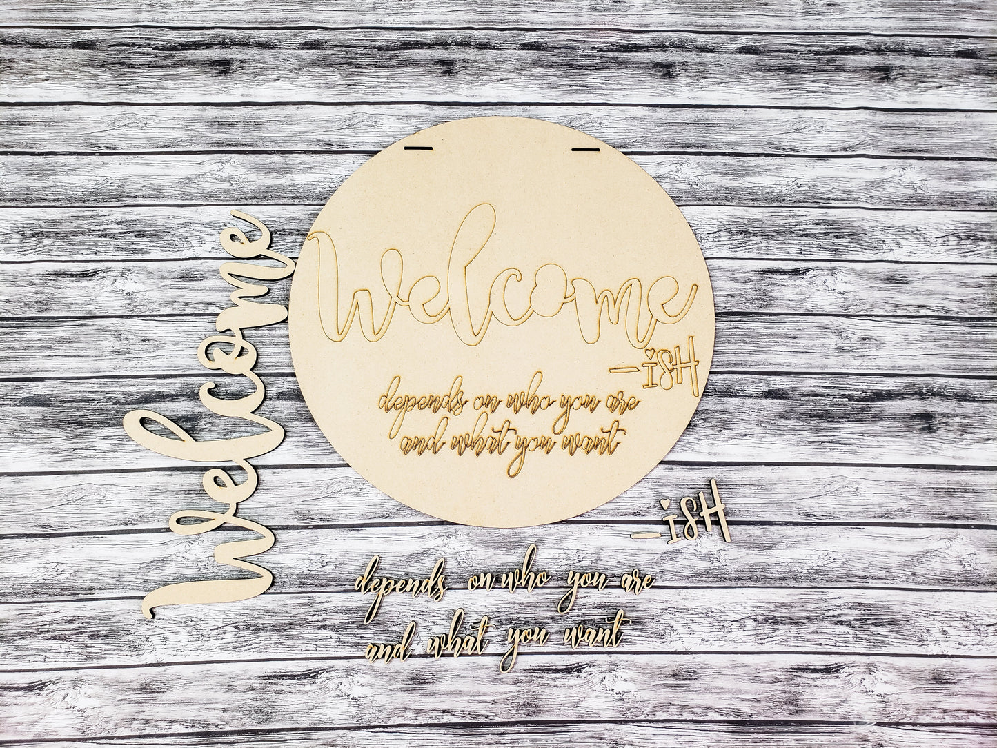 Welcome-ish Door Hanger Unfinished Kit