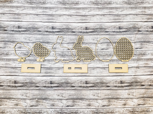 Rattan Easter Standing Chick Bunny Egg