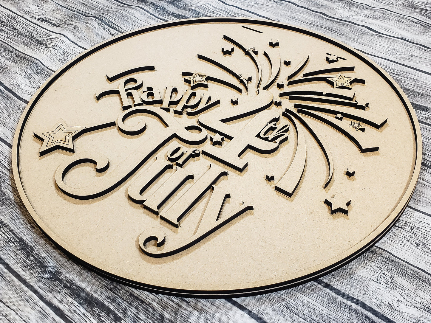 Happy 4th of July Door Hanger DIY Unfinished Kit