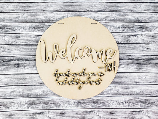 Welcome-ish Door Hanger Unfinished Kit