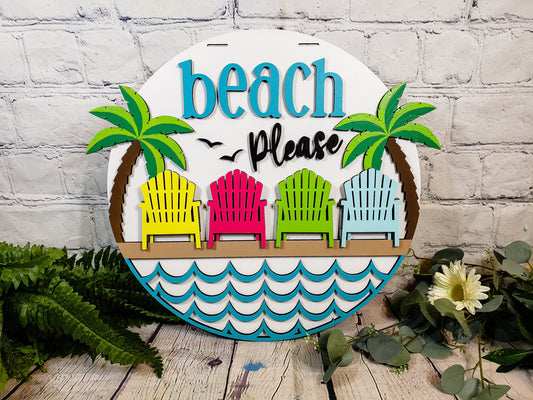 Beach Please Door Hanger - Finished