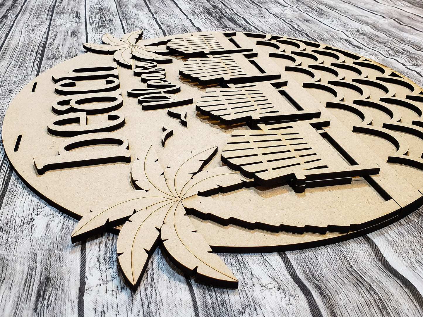 Beach Please Door Hanger DIY Unfinished Kit