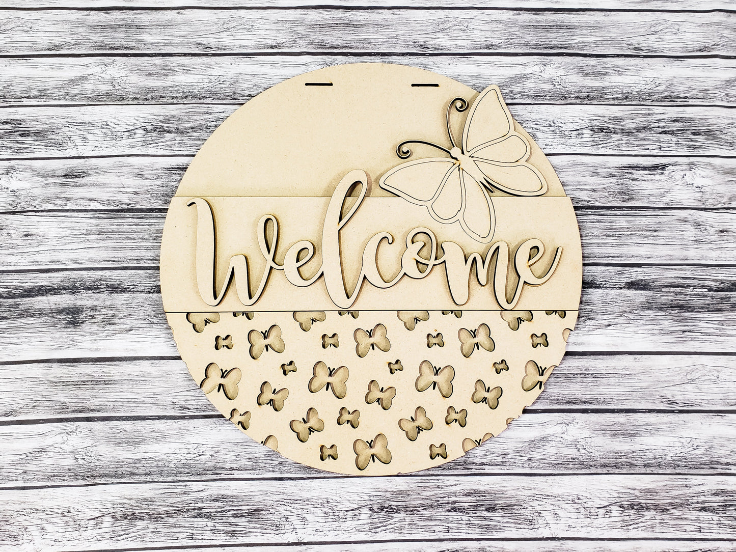 Welcome Butterfly Door Hanger Unfinished Kit