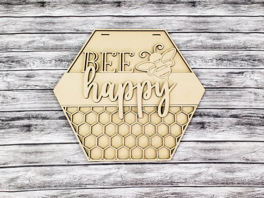 BEE Happy Door Hanger Unfinished Kit