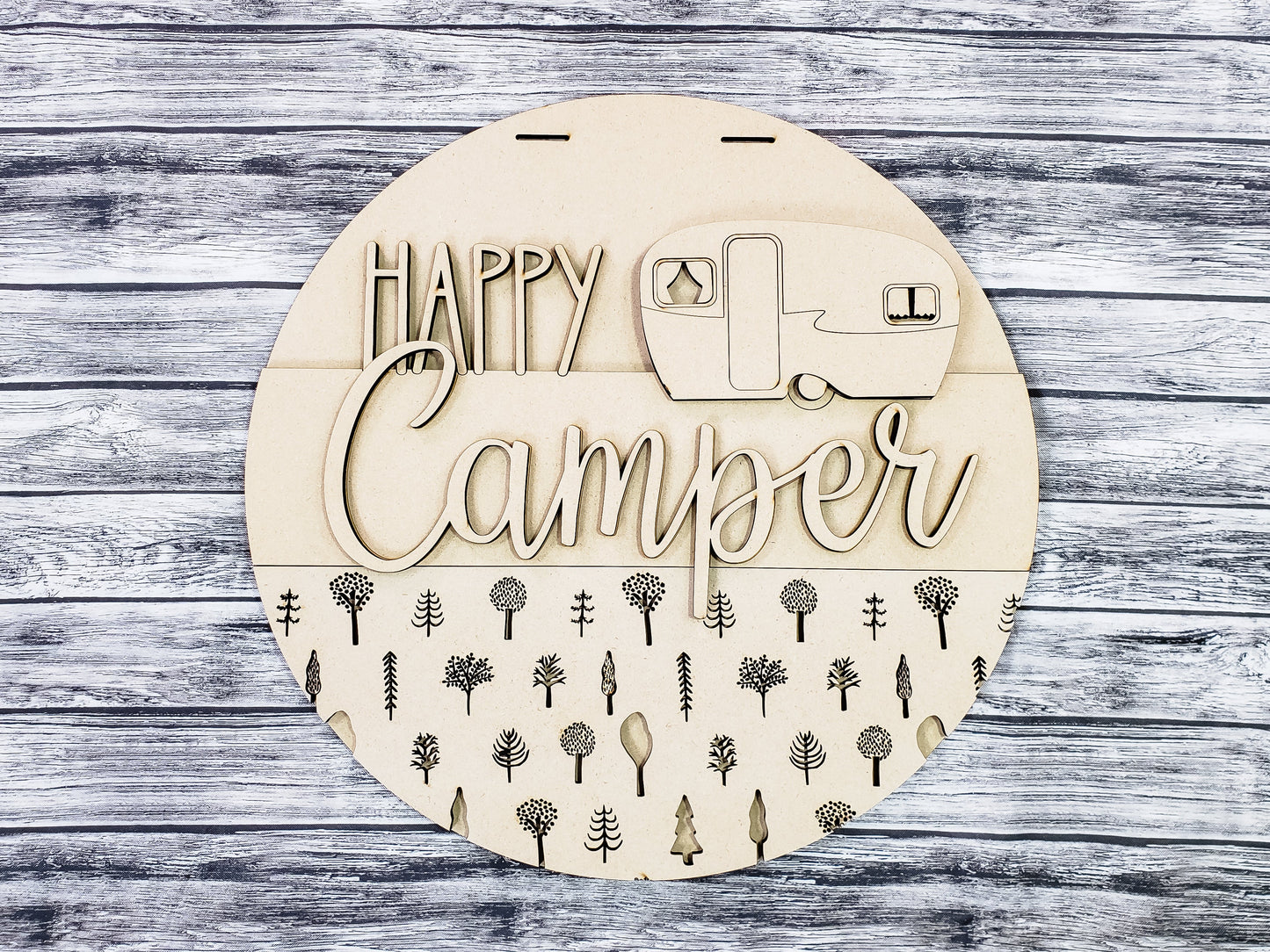 Happy Camper Door Hanger Unfinished Kit