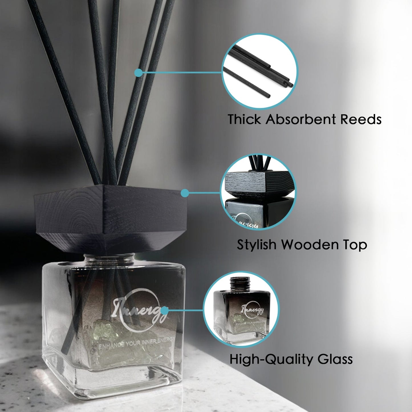 Taurus Zodiac Crystal-Enhanced Reed Oil Diffuser, Coastal Dreams Scent, 100ml