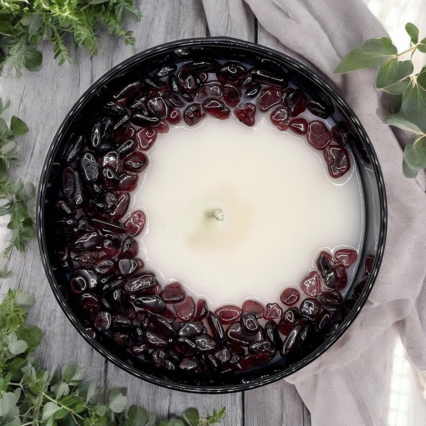 Root Chakra Crystal Candle, 10oz