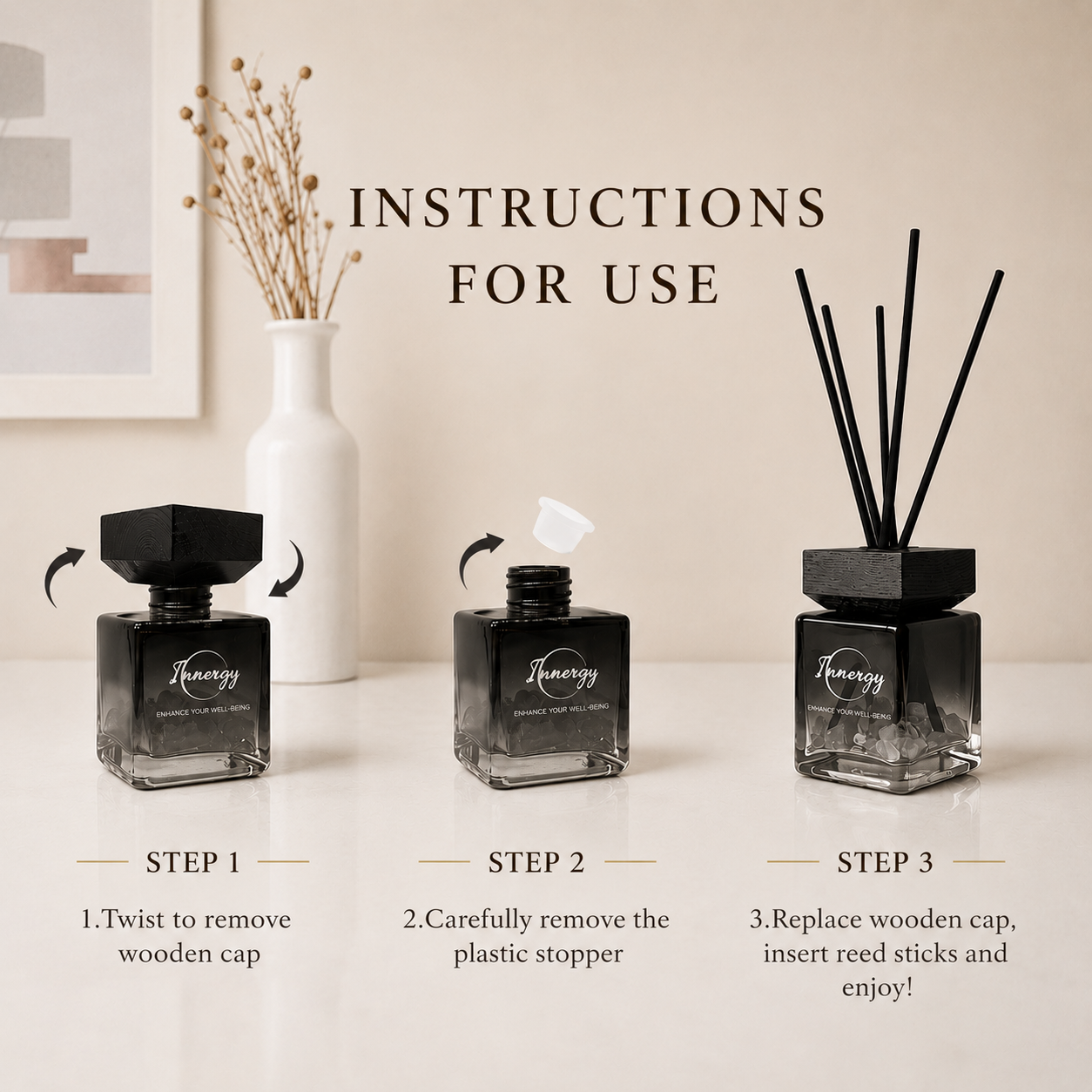 Sunshower Mist Crystal-Enhanced Reed Oil Diffuser, 100ml