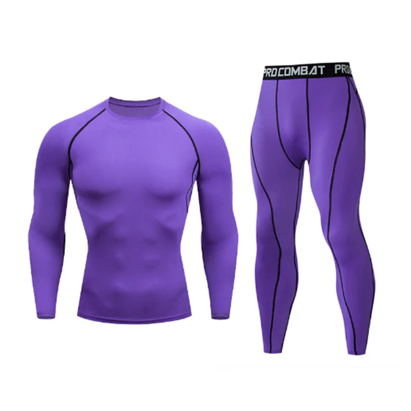 2-piece men's warm corset Ski warm suit jacket and trousers fitness running yoga athletes sports pants