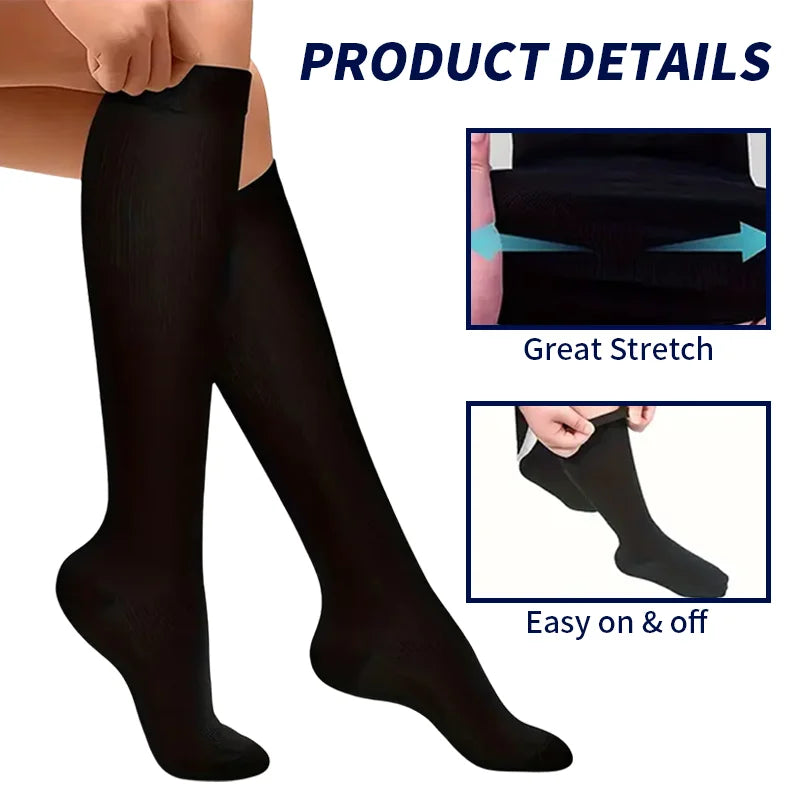 8 pairs compression socks for women and men-running, cycling, soccer, basketball sports