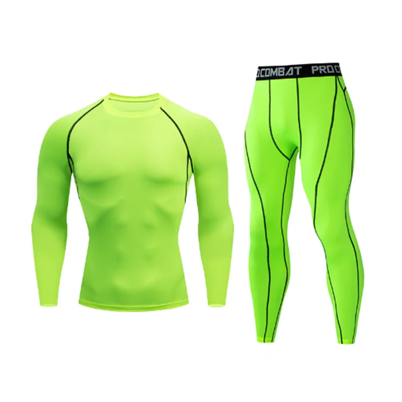 2-piece men's warm corset Ski warm suit jacket and trousers fitness running yoga athletes sports pants