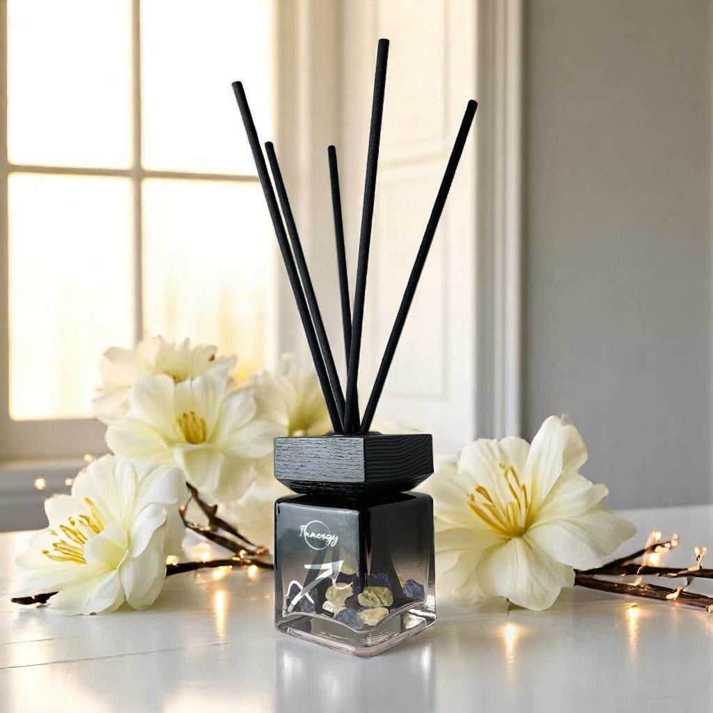 Sagittarius Zodiac Crystal-Enhanced Reed Oil Diffuser, Eternal Blooms Scent, 100ml