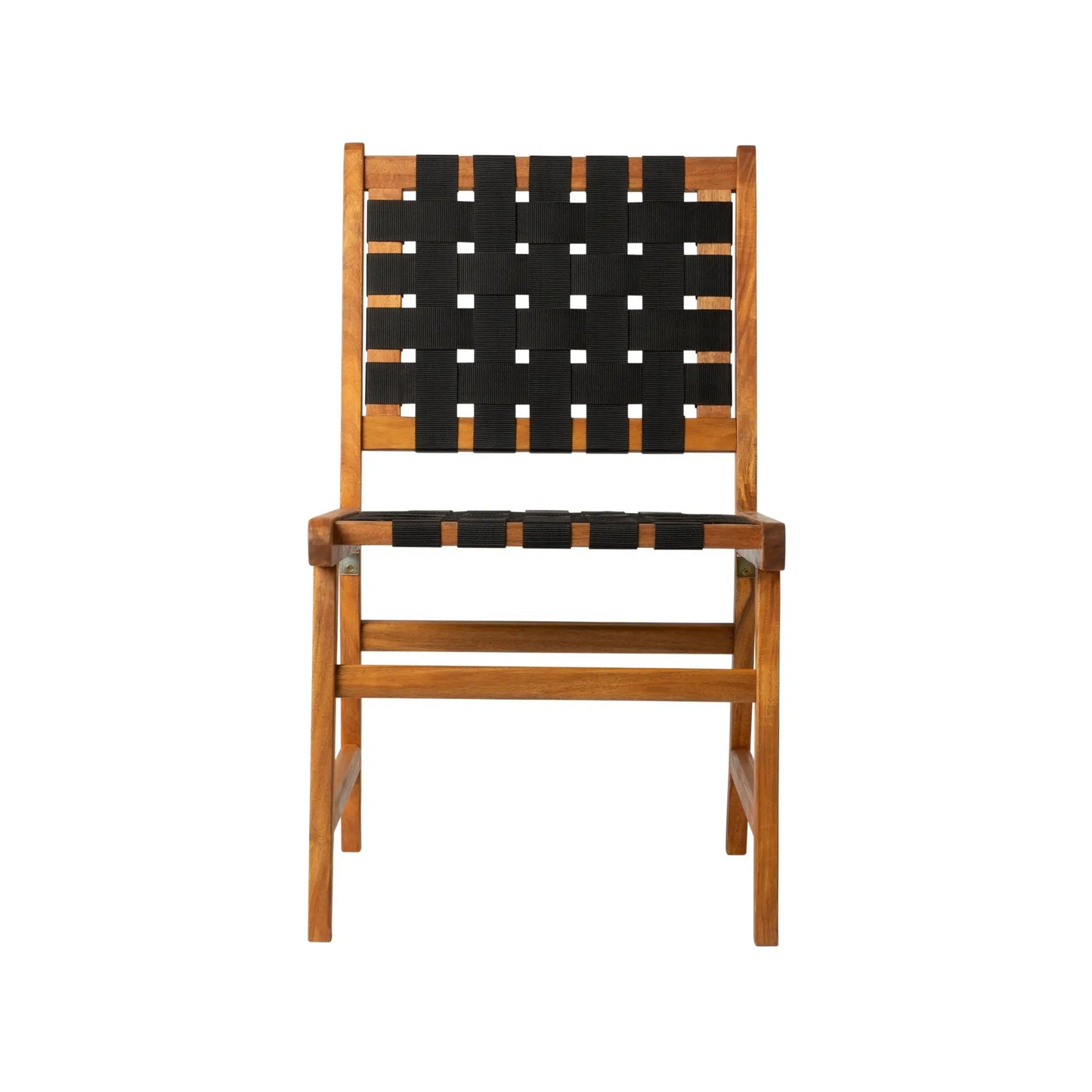 Sava Indoor Outdoor Armless Dining Side Chair in Black Webbing