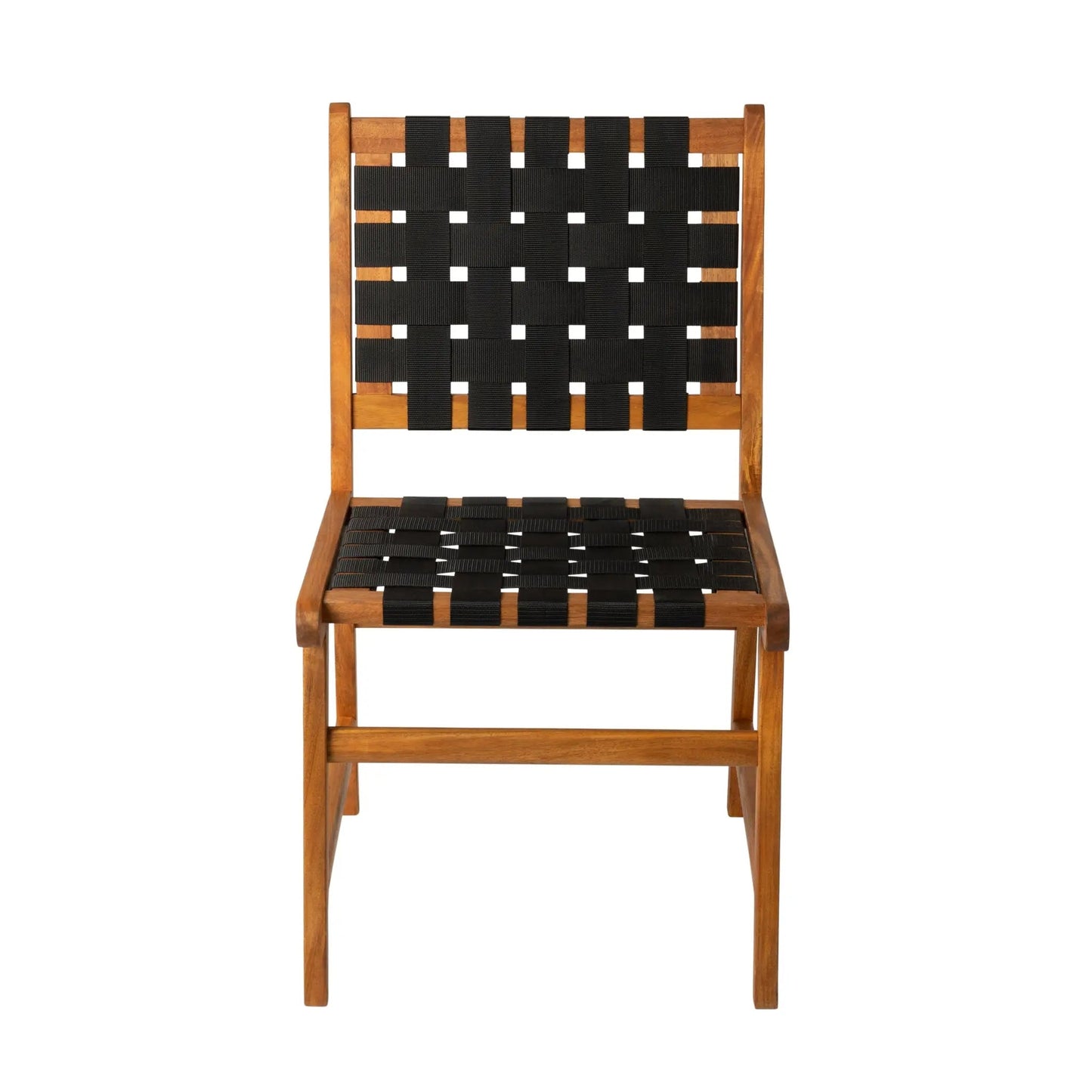 Sava Indoor Outdoor Armless Dining Side Chair in Black Webbing