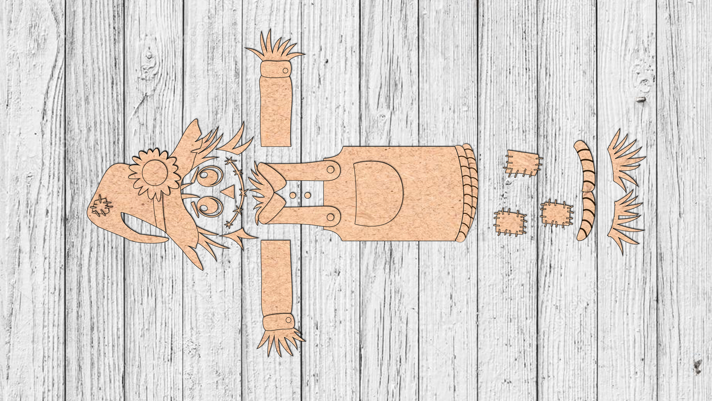 Large Scarecrow Vertical Porch Leaner DIY Unfinished Kit