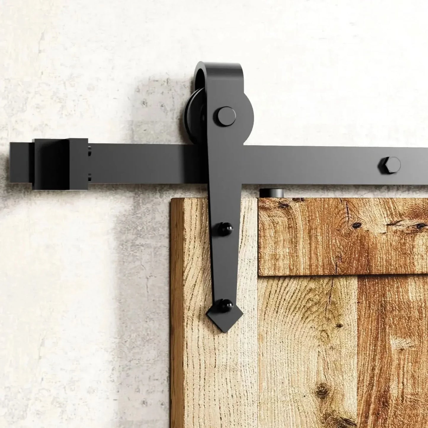 Arrow Black Single Track Barn Door Hardware Kit