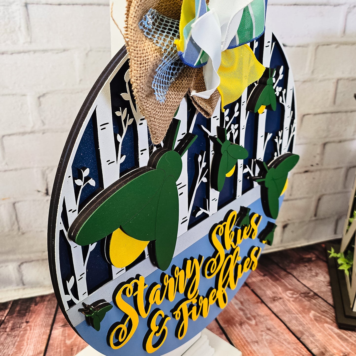 Starry Skies and Fireflies Door Hanger - Finished
