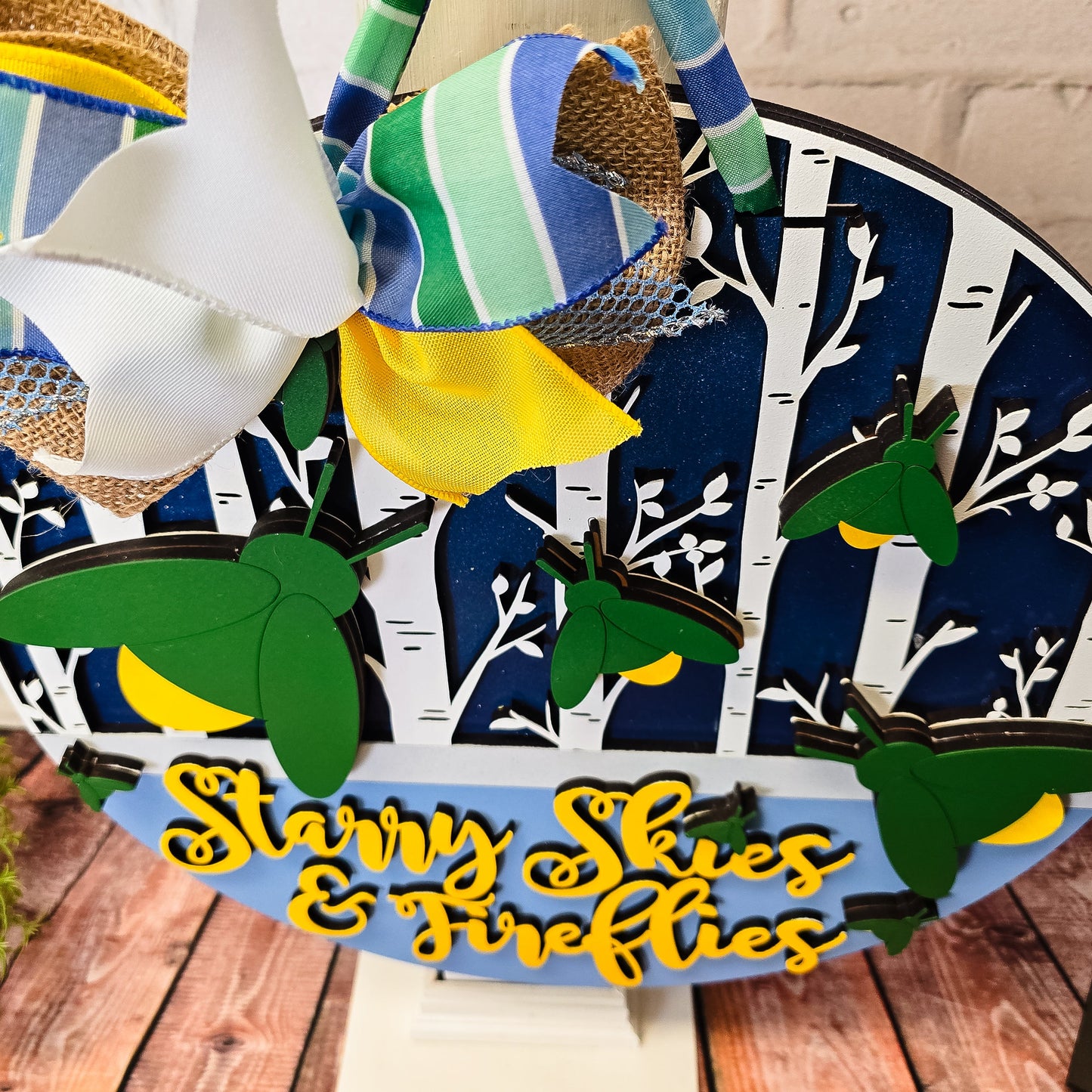 Starry Skies and Fireflies Door Hanger - Finished