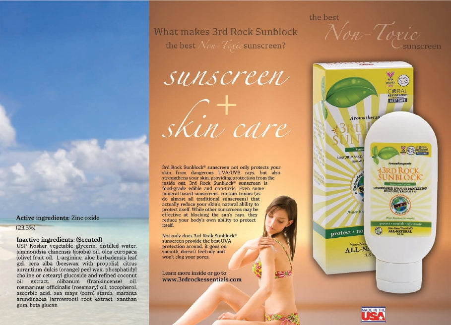 3rd Rock Sunblock® Sunscreen Lotion - Unscented - Zinc Oxide SPF 35