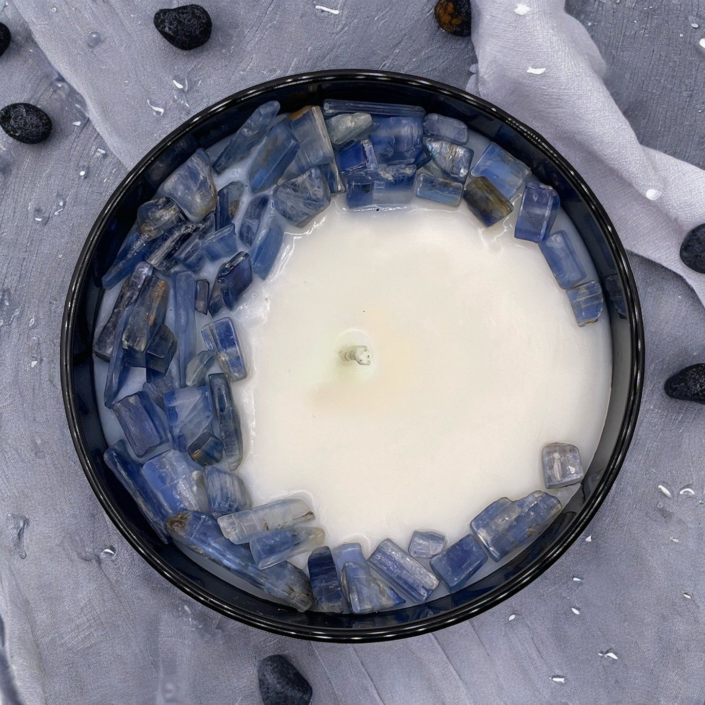 Throat Chakra Crystal Candle, 10oz