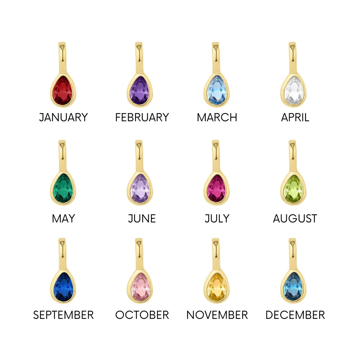 Teardrop Birthstone Necklace