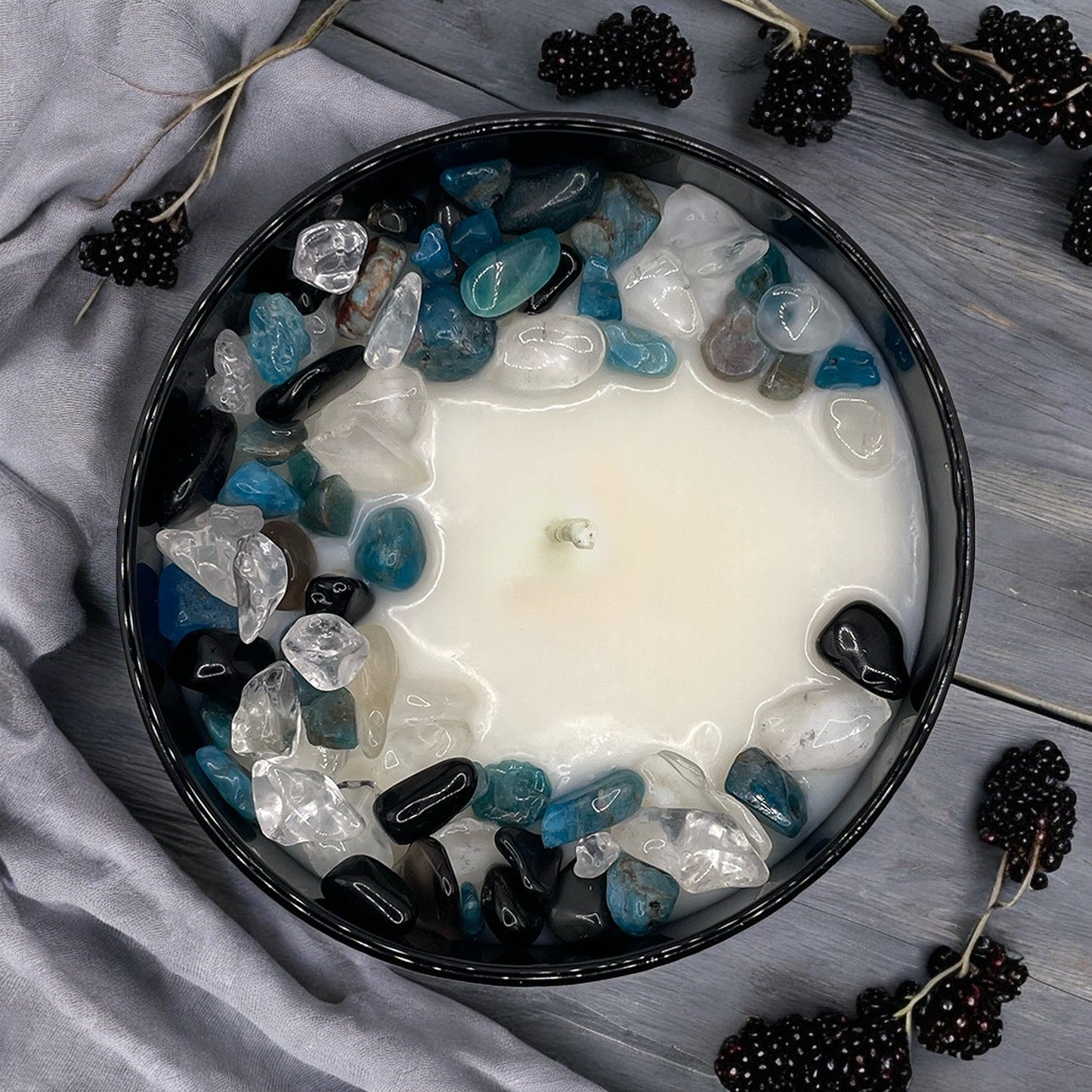 Blackberry Saffron Crystal Candle, 10oz