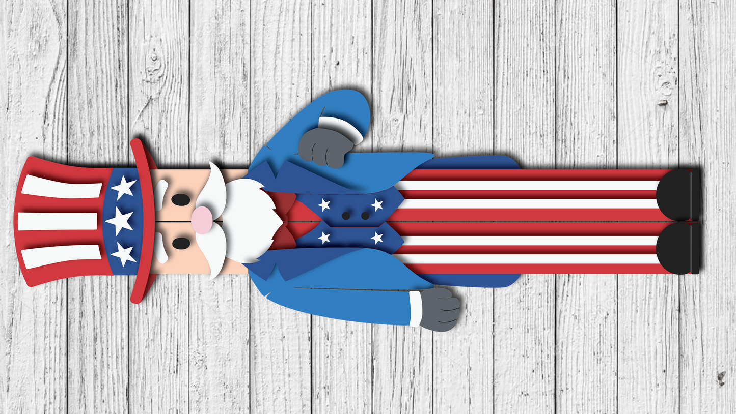 Uncle Sam Vertical Porch Leaner DIY Unfinished Kit