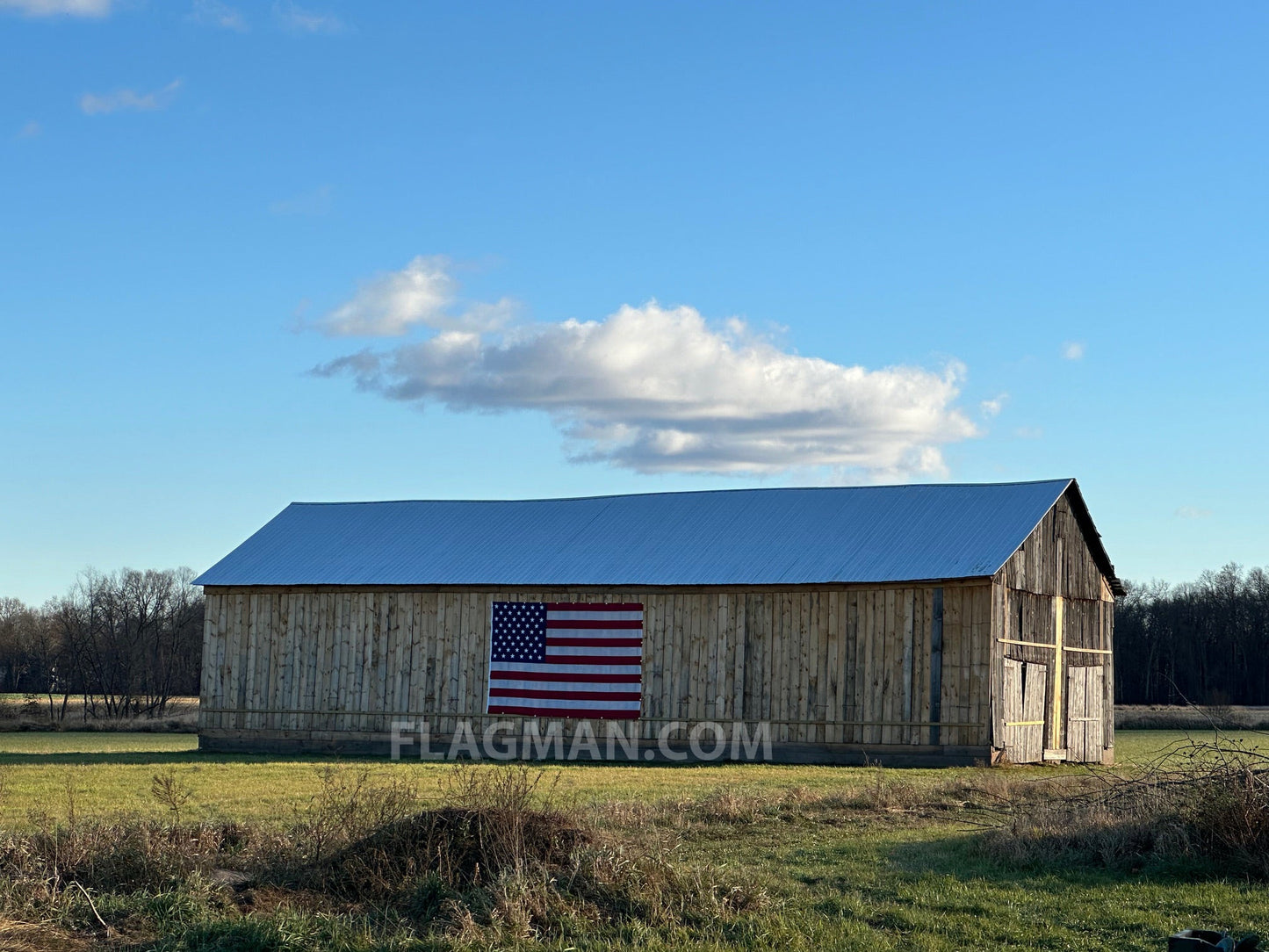 WallSafe™ Polyester Wall-Mounted American Flag | Reinforced Edge Grommets | Made in USA