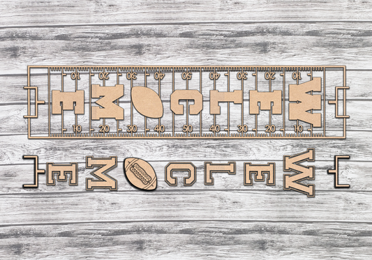 Welcome Football Field Vertical Porch Leaner DIY Unfinished Kit