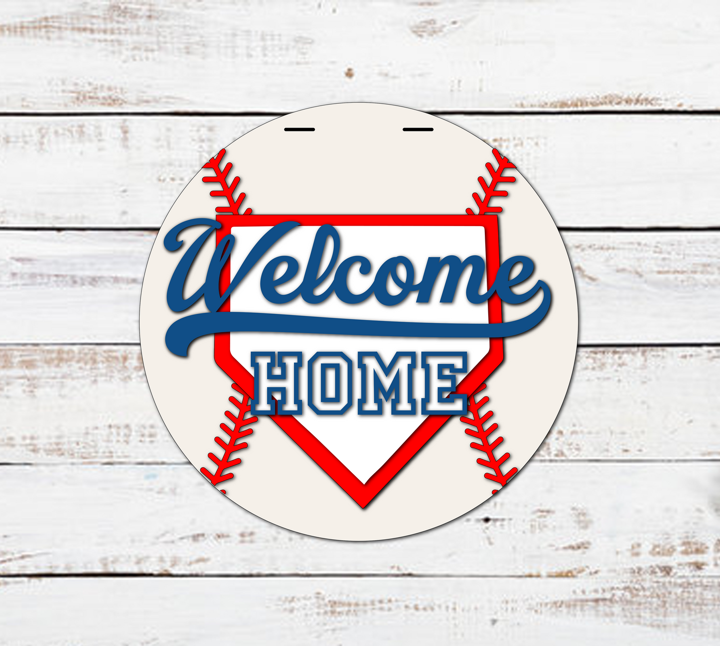 Welcome HOME Baseball Homeplate Door Hanger DIY Unfinished Kit
