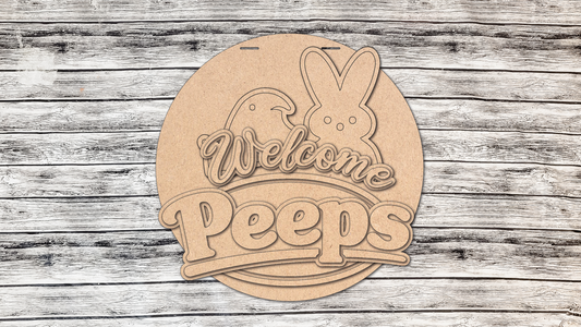 3D Welcome PEEPS Door Hanger DIY Unfinished Kit