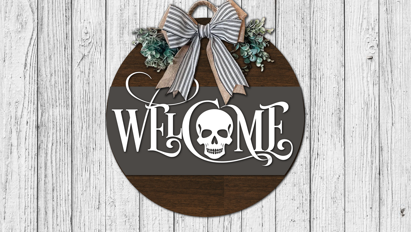 Welcome Skull Door Hanger - DIY Unfinished Kit - Lvl 1