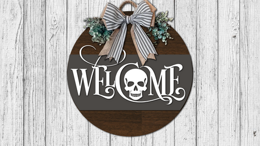 Welcome Skull Door Hanger