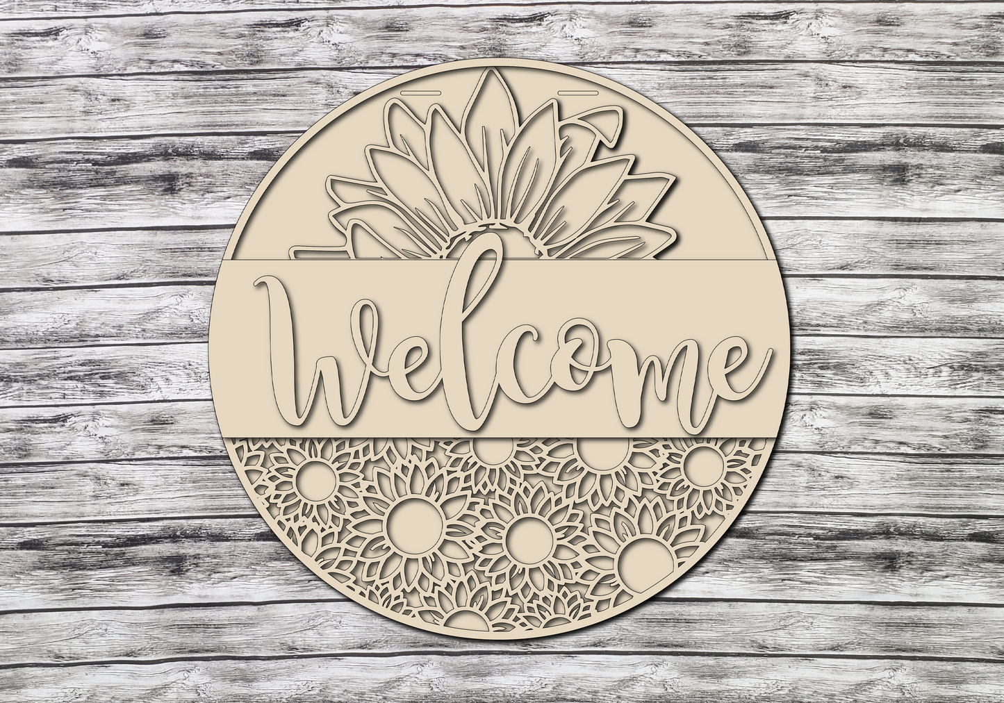 Welcome Sunflower Door Hanger Unfinished Kit