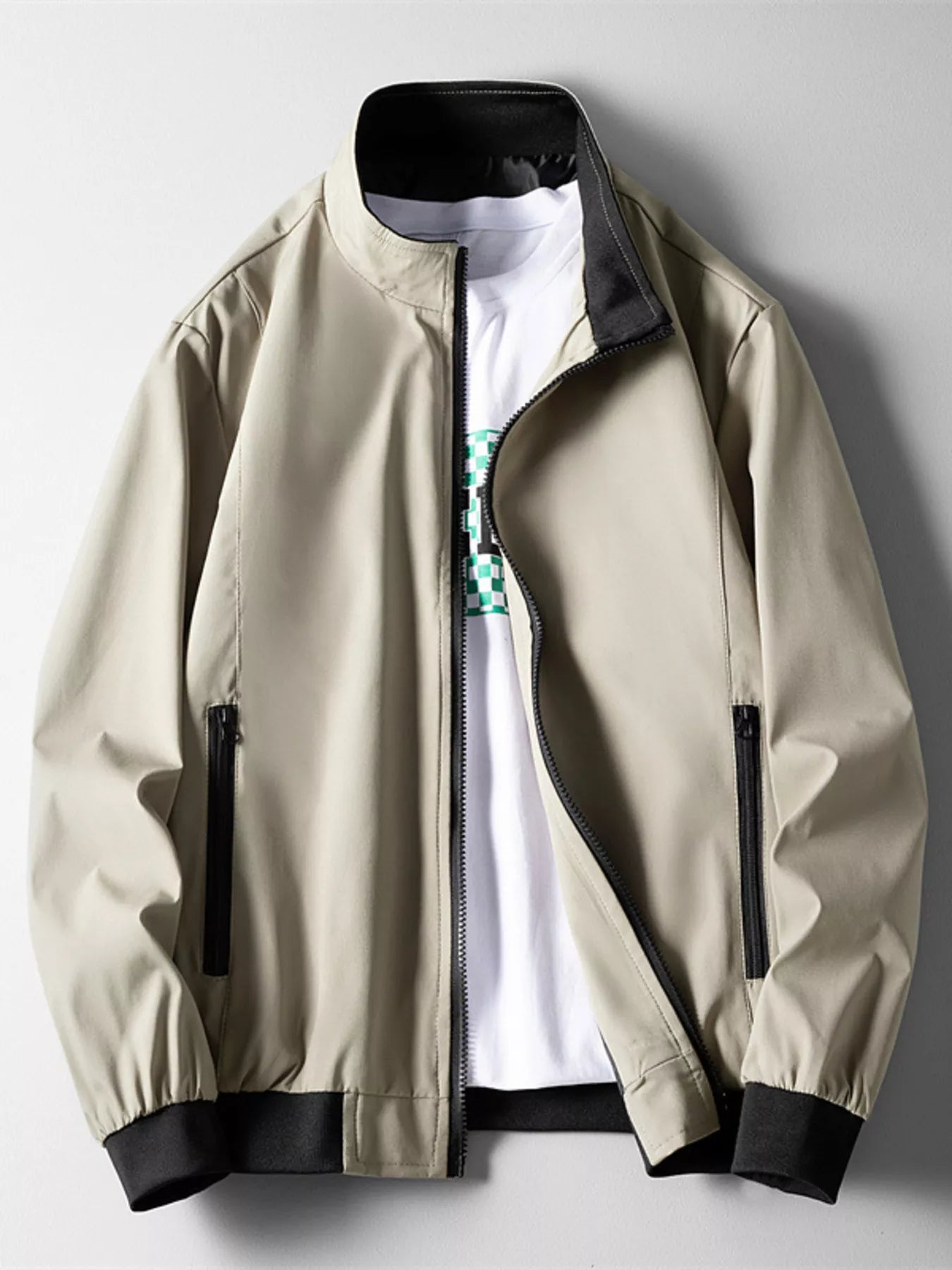 Men's Plus Size Casual Lightweight Bomber Jacket