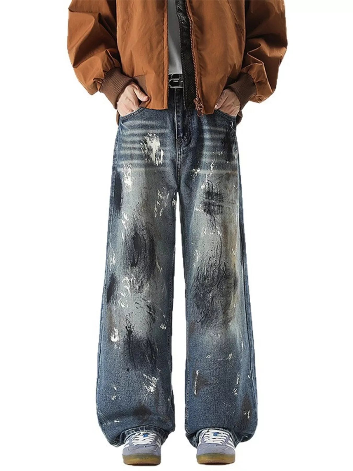 Men's Full Size Wide Leg Jeans Plus Size