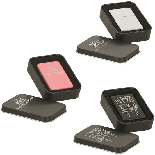 Custom Lighter in Black Tin