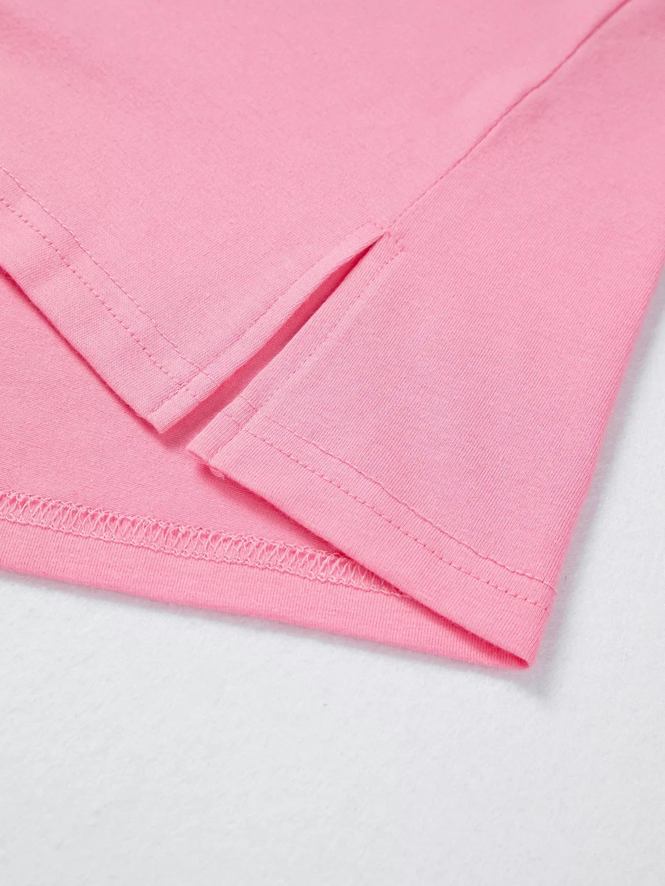Solid Color V Neck Short Puff Sleeve Blouse