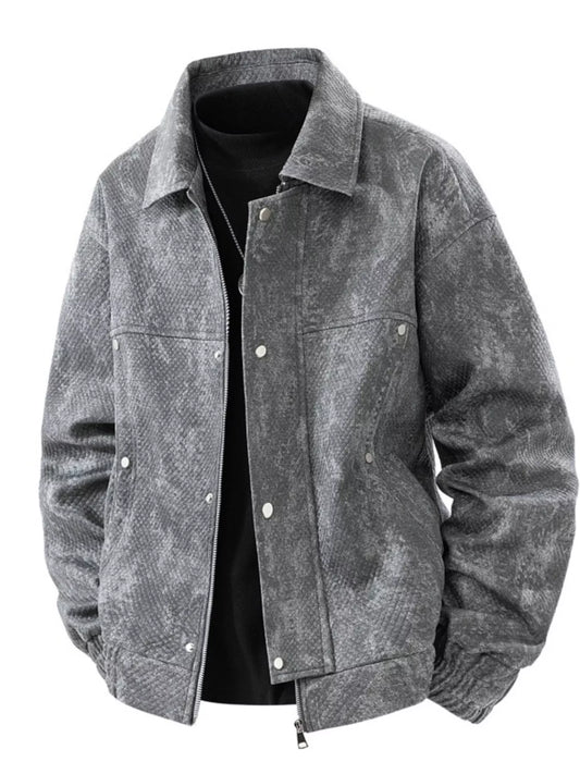 Men's Plus Size Casual Snap-Down Jacket