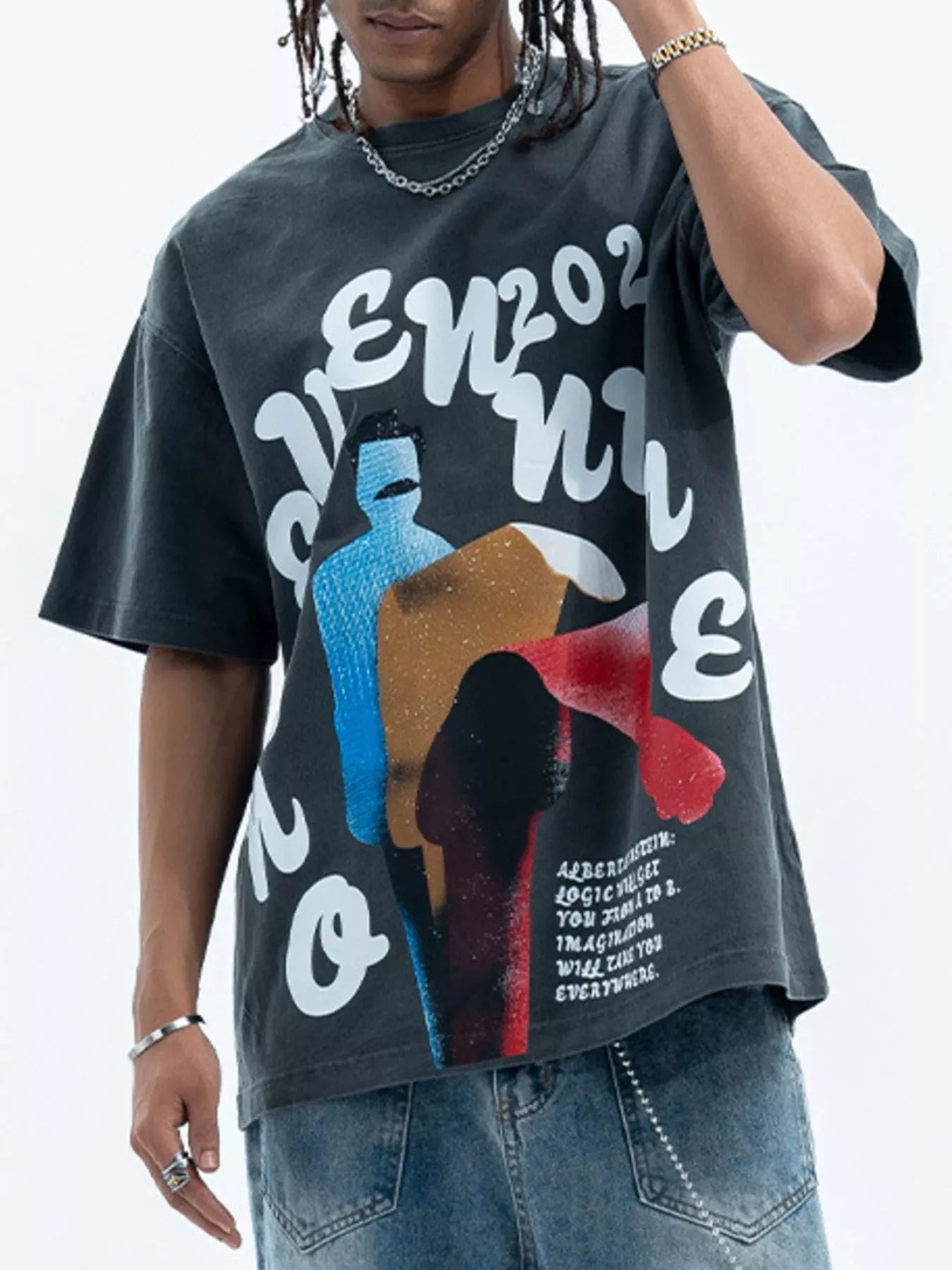 Men's Vintage Graphic Print Oversized T-Shirt