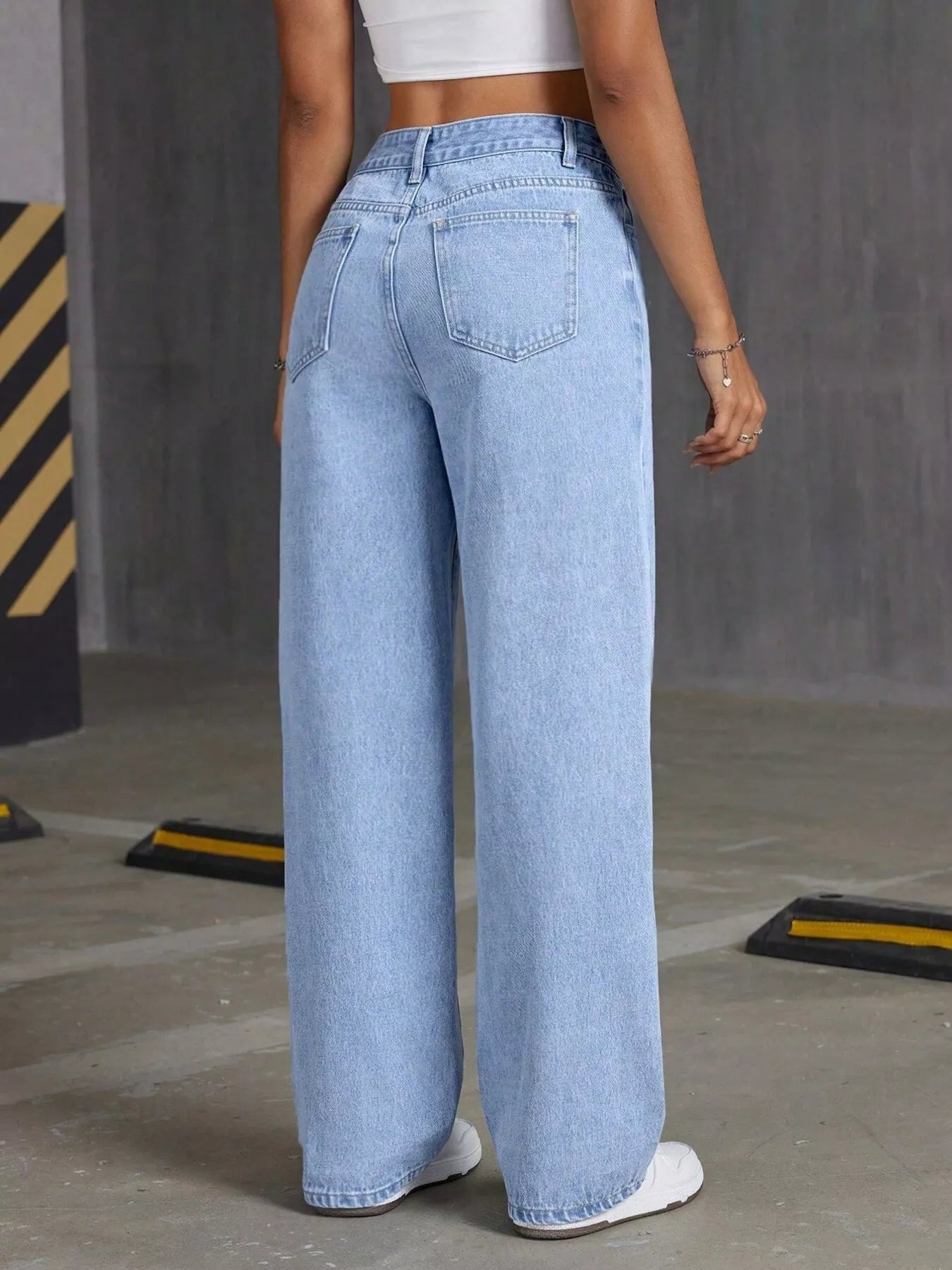 Butterfly Embellished Wide Leg Jeans