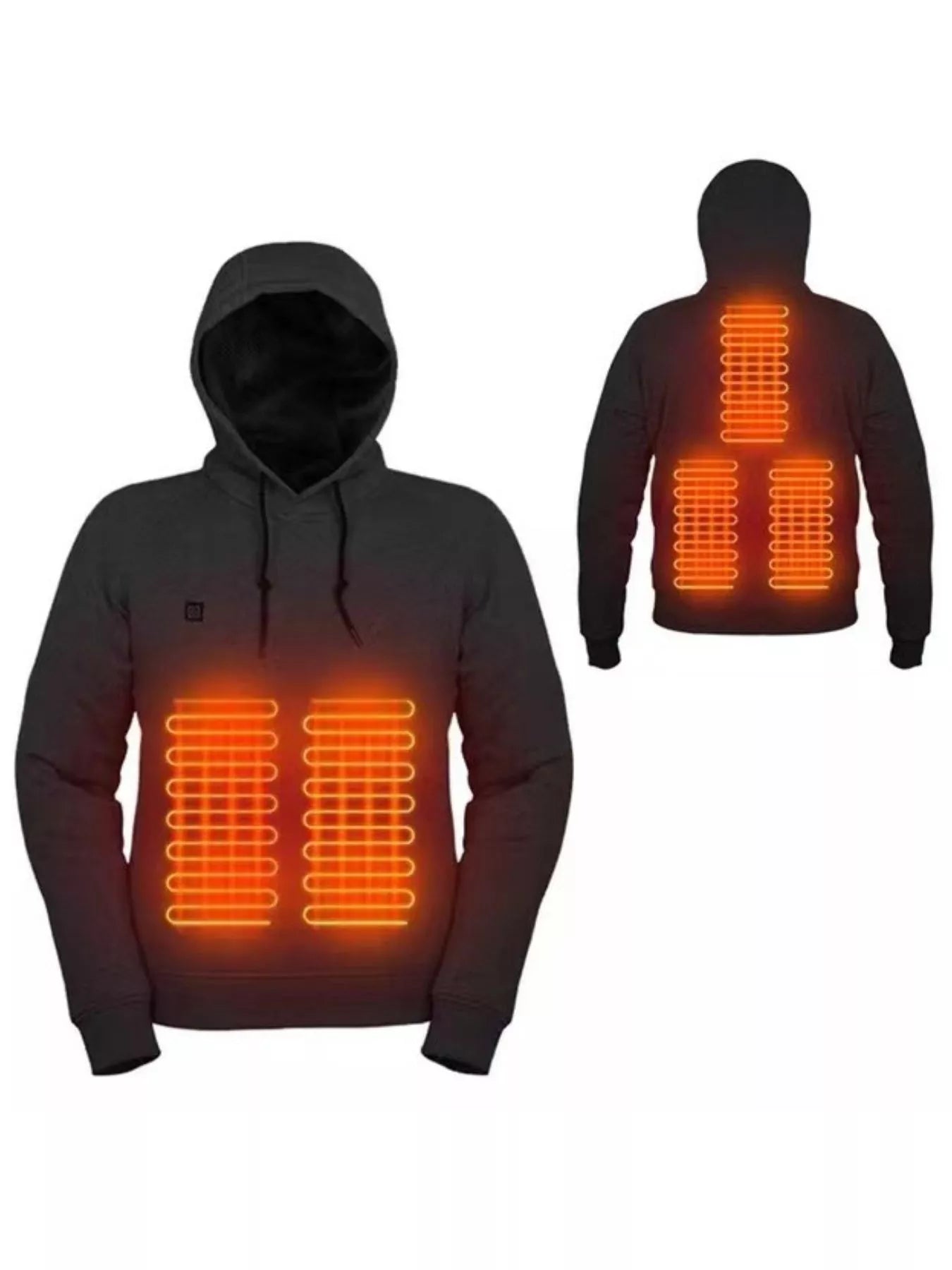 Men's Full Size Drawstring Long Sleeve Heated Hoodie Plus Size