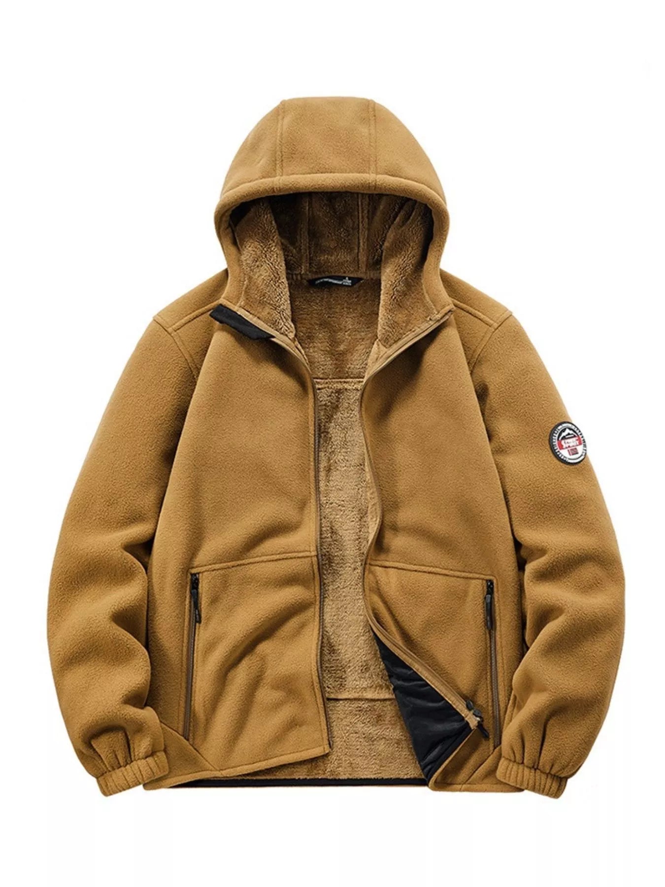 Men's Plus Size Hooded Fleece Full-Zip Jacket